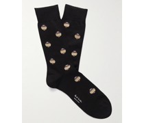 Socken aus Jacquard-Strick aus einer Baumwollmischung mit Punkten