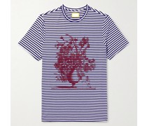 Peter Logo-Print Striped Stretch-Jersey T-Shirt