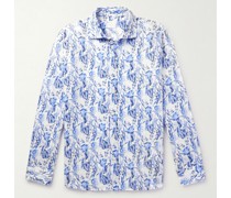 Schmal geschnittenes Hemd aus Leinen mit Blumenprint
