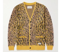 Cardigan aus Jacquard-Strick mit Leopardenmuster