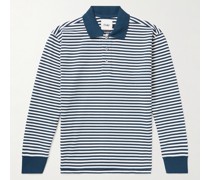 Gestreiftes Oberteil aus Baumwoll-Jersey mit Polokragen