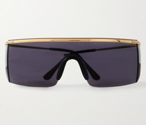 D-Frame Gold-Tone Sunglasses