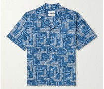 Gioia Convertible-Collar Paisley-Print Cotton-Seersucker Shirt