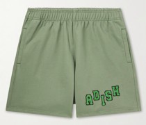 Tatreez weit geschnittene Shorts aus Baumwoll-Jersey mit Logostickerei