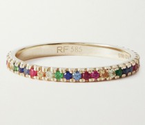 Memoire-Ring aus 14 Karat Gold mit Saphiren