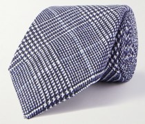 Krawatte aus Jacquard aus einer Leinen-Seidenmischung, 8 cm