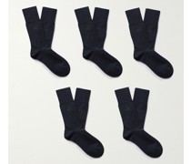 Set aus zehn Socken aus einer Bambusfasermischung