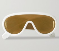 + Paula's Ibiza Wave Mask Oversized-Sonnenbrille mit D-Rahmen aus Azetat mit Verzierungen