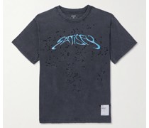 T-Shirt aus MothTech™-Biobaumwoll-Jersey in Distressed-Optik mit Logoprint