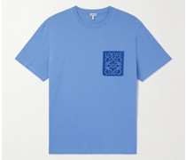 Anagram T-Shirt aus Baumwoll-Jersey mit Logostickerei