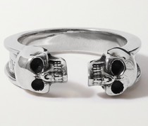 Skull brünierter Ring mit silberfarbenen Details