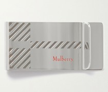 Silberfarbene Geldklammer mit Logogravur