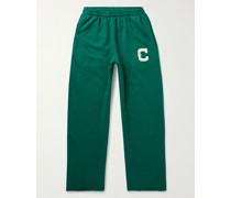 Gerade geschnittene Jogginghose aus Baumwoll-Jersey mit Logoapplikation