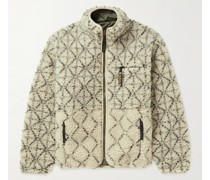 Sashiko Boa wendbare Jacke aus Fleece und Shell mit Print