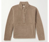Jacke aus Fleece mit kurzer Knopfleiste und Logoapplikation