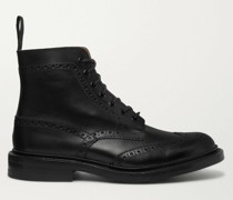 Stow Full-Grain Leather Brogue Boots