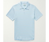 Hawthorn Striped Ribbed Organic Stretch-Cotton Polo Shirt