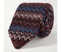 Krawatte aus einer Woll-Seidenmischung in Häkelstrick, 8,5 cm