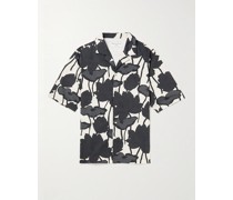 Eren Hemd aus Baumwollpopeline mit Blumenprint und Reverskragen