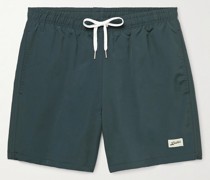 Gerade geschnittene mittellange Badeshorts aus recyceltem Material