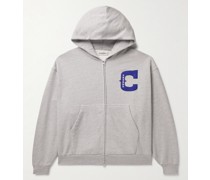 Kapuzenjacke aus Baumwoll-Jersey mit Reißverschluss und Logoapplikation
