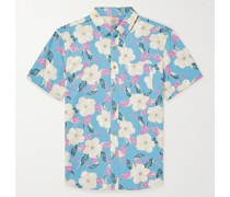 Breeze Hemd aus einer Hanfmischung mit Blumenprint und Button-Down-Kragen