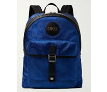 Off the Grid Leather-Trimmed Monogrammed ECONYL Canvas Backpack