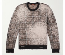 Desdo Pullover aus einer Schurwollmischung mit Distressed-Details