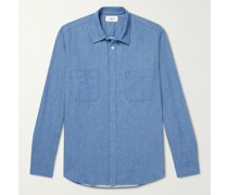 Pinstriped Cotton-Flannel Shirt