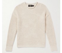Pullover aus einer Leinen-Baumwollmischung in Rippstrick