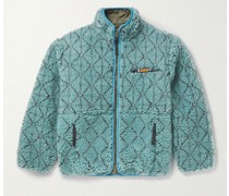 Sashiko Boa wendbare Jacke aus Fleece und Shell mit Print