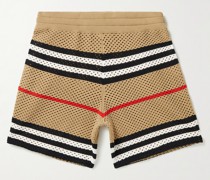 Straight-Leg Striped Knitted Shorts