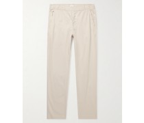 Gerade geschnittene Chino aus Stretch-Baumwoll-Twill in Stückfärbung