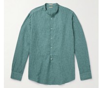 Kos Hemd aus einer Leinen-Baumwollmischung mit Stehkragen und kurzer Knopfleiste