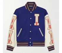 Collegejacke aus einer Wollmischung und Kunstleder