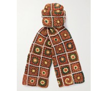 Piece XL Schal aus gehäkelter Baumwolle in Patchwork-Optik