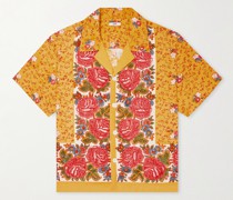 Blooming Border Hemd aus bedruckter Baumwollpopeline