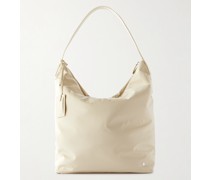 Leather-Trimmed Nylon-Shell Tote Bag