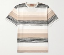 T-Shirt aus Baumwoll-Jersey in Space-Dye-Optik