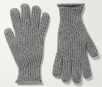 Handschuhe aus Wolle in Rippstrick