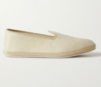 Logo-Embroidered Cashmere Slippers