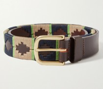 Polo Ledergürtel mit Stickereien, 2,8 cm