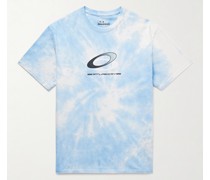 + Oakley T-Shirt aus Baumwoll-Jersey mit Batikmuster und Logoprint