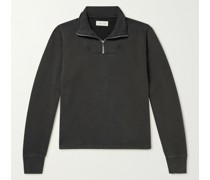 Sweatshirt aus Baumwoll-Jersey mit kurzem Reißverschluss