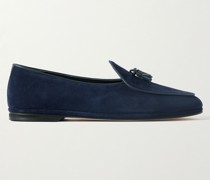 Marphy Loafers aus Veloursleder mit Lederbesatz und Troddeln