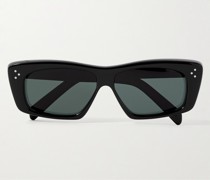 Sonnenbrille aus Azetat mit eckigem Rahmen