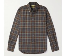 Kariertes Baumwollhemd mit Button-Down-Kragen