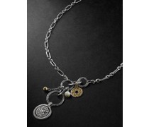 Moon Door Amulet Keyring Silver, Gold and Pearl Necklace
