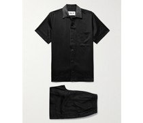 Home Pyjama aus Lyocell-Twill mit Satinbesatz