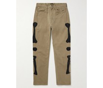 Okagilly Baumwollhose mit geradem Bein und Applikationen